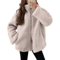 Fleece High Neck Relaxed Fit Women's Coat