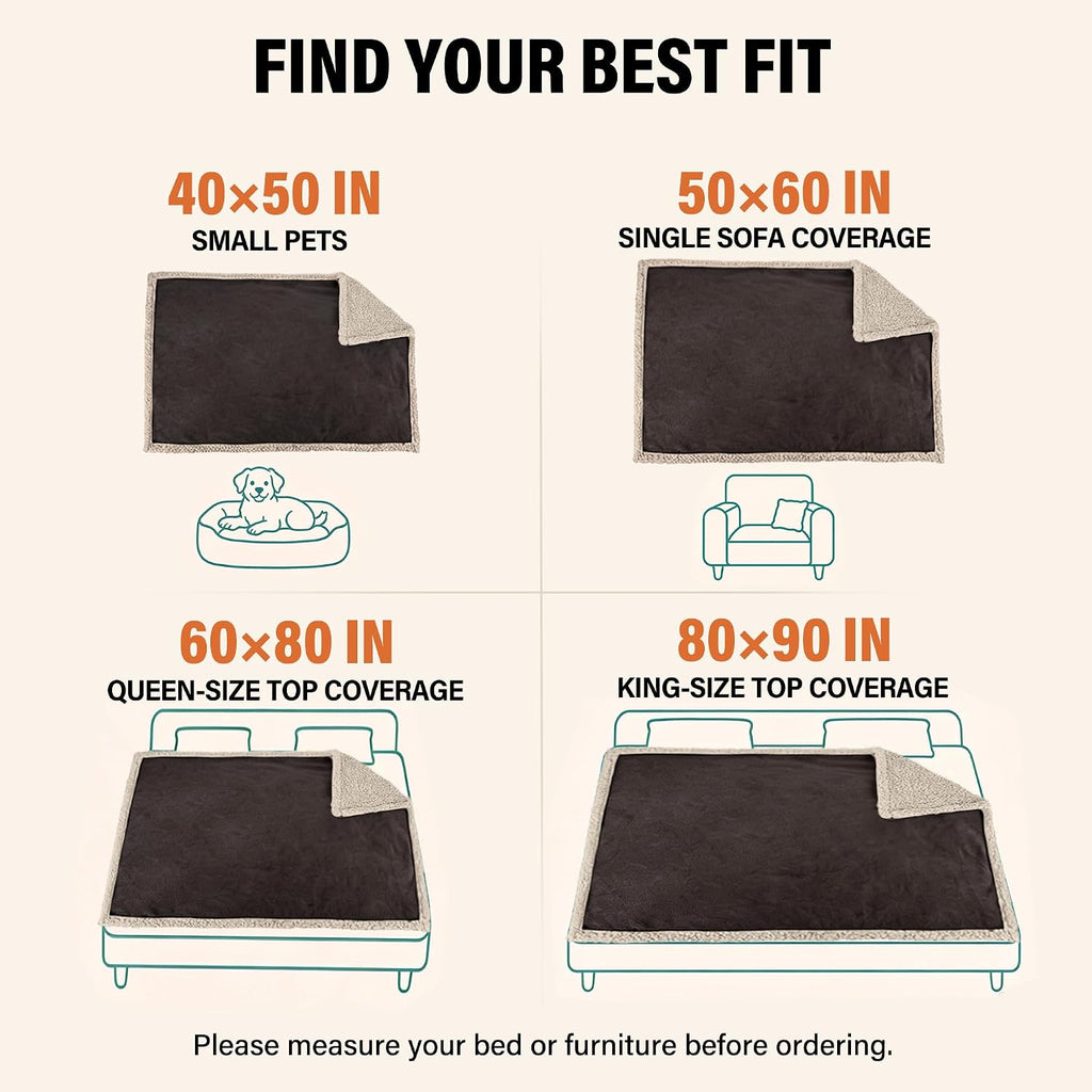 Ultimate Waterproof Blanket for Bed - Reversible, Cozy, and Leakproof Throw for Pets and People