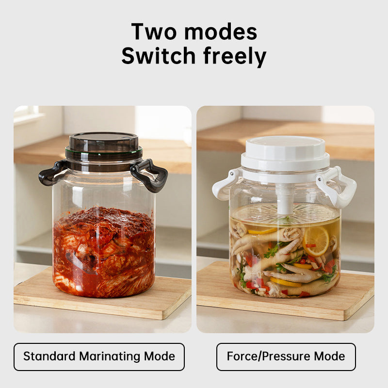 Large Pickling Jar with Airtight Lid, Leak-Proof Food Grade Storage Jar with Handle