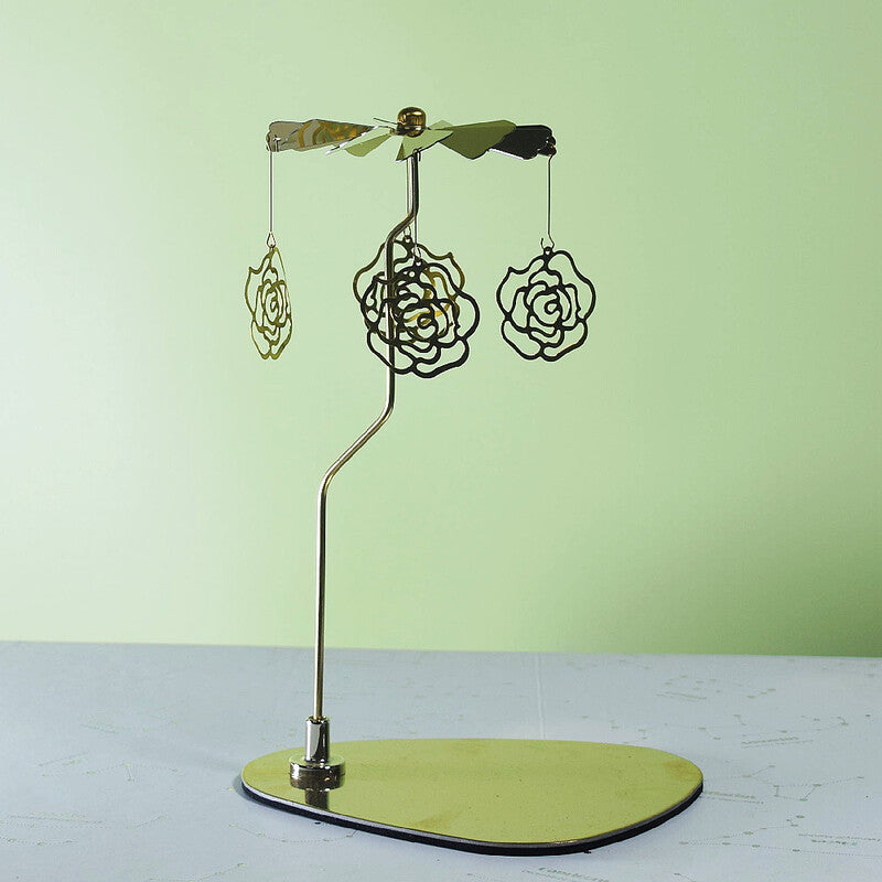 Carousel Candle Spinner Holder, Rotating Heat-Powered Candlestick with Tray