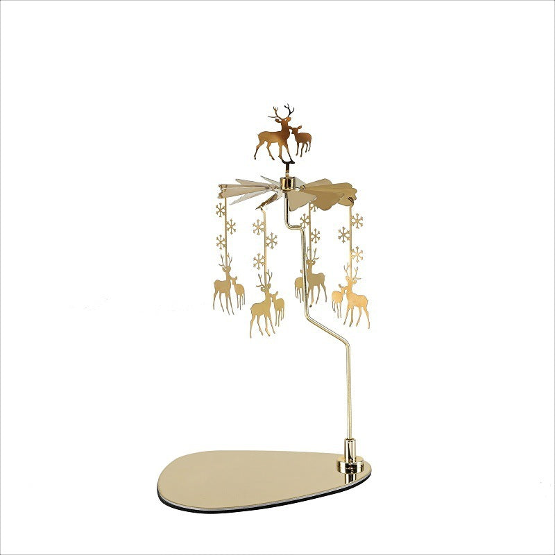Carousel Candle Spinner Holder, Rotating Heat-Powered Candlestick with Tray