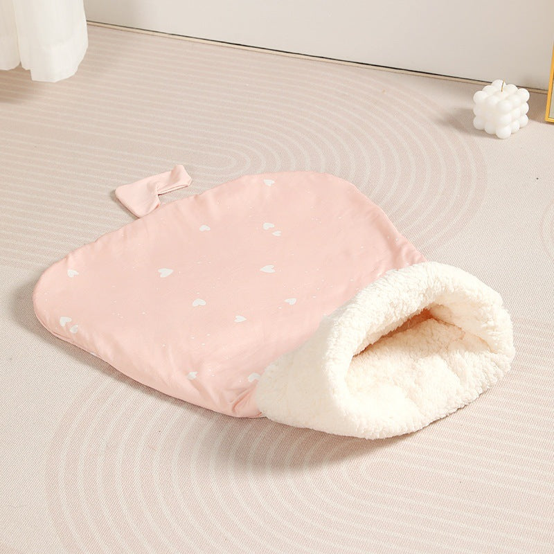 Semi-Enclosed Winter Warm Pet Bed with Tunnel for Cats and Dogs